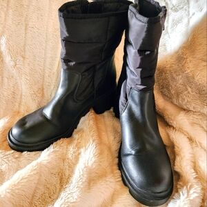 DV Dolce Vita Stazie Black Boots. Sz 10. Zippered Puffer Tops.